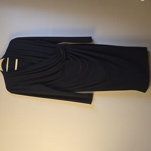 Long Sleeve Ruched Midi Dresz